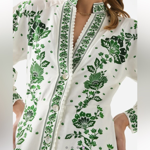 New Farm Rio Forest soul white green midi dress - Picture 4 of 9